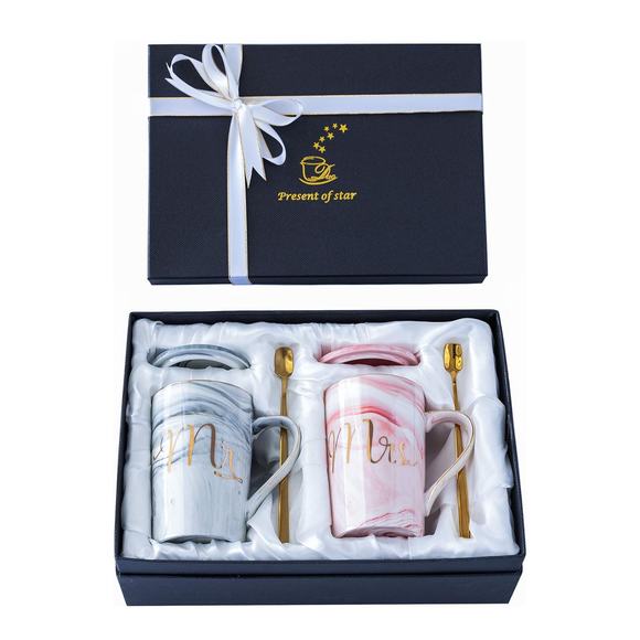 Mr and Mrs Coffee Ceramic Mugs Wedding Gifts Bride Groom Couples Bridal Shower - Picture 1 of 5